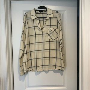 Flannel shirt, grey stripes and stud detailing